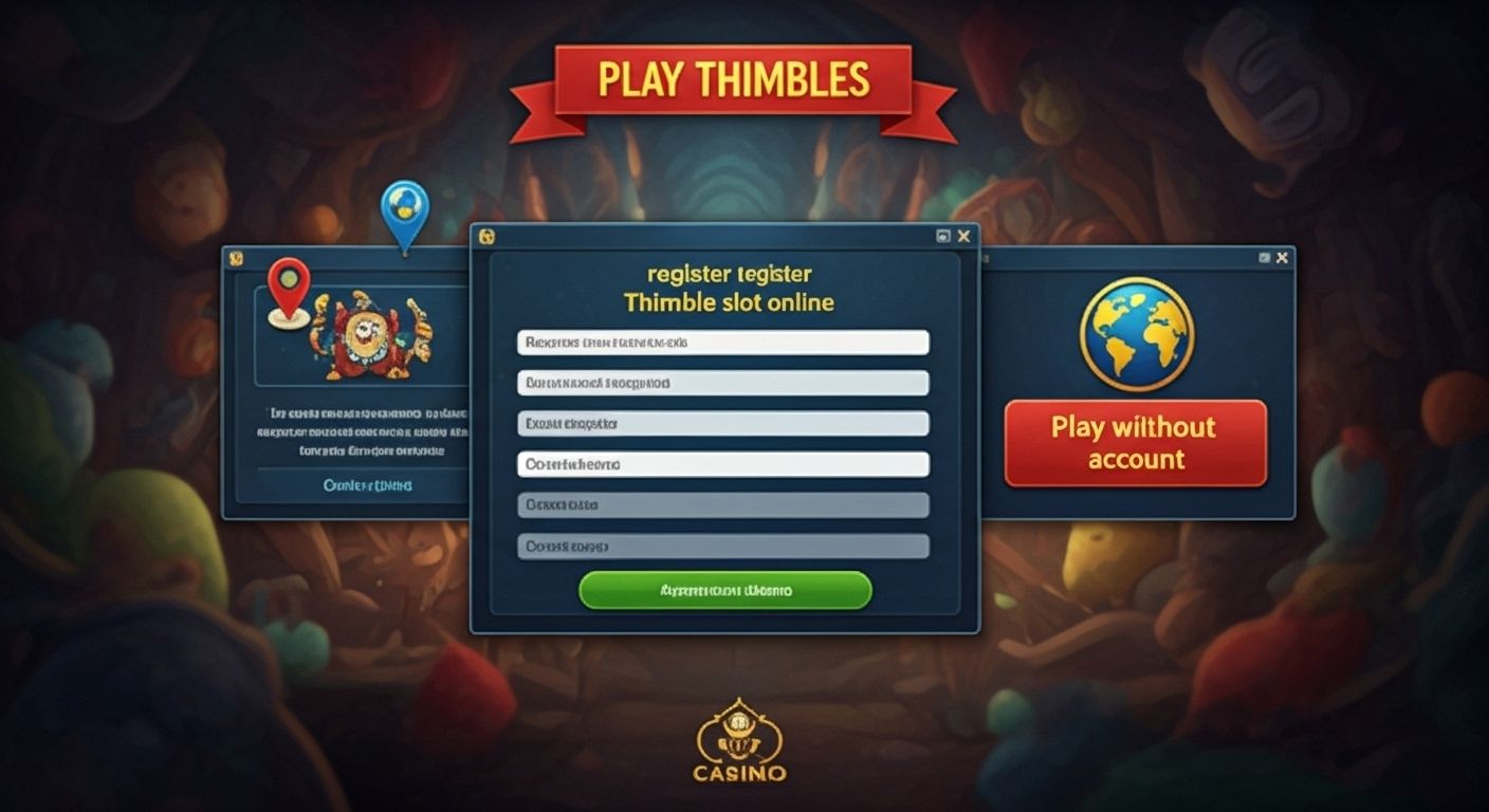 Options for playing Thimbles online: login, register, or demo play